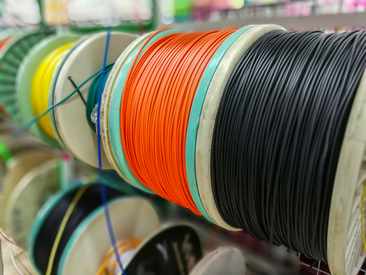set colored electric cable on market